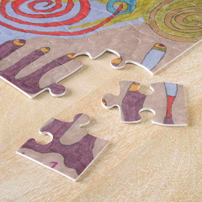 "Flutterflyland" Abstract Art Jigsaw Puzzle (Side)