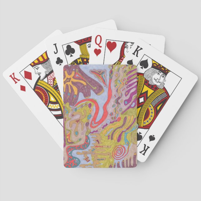 "Flutterflyland" Abstract Art Poker Cards (Back)