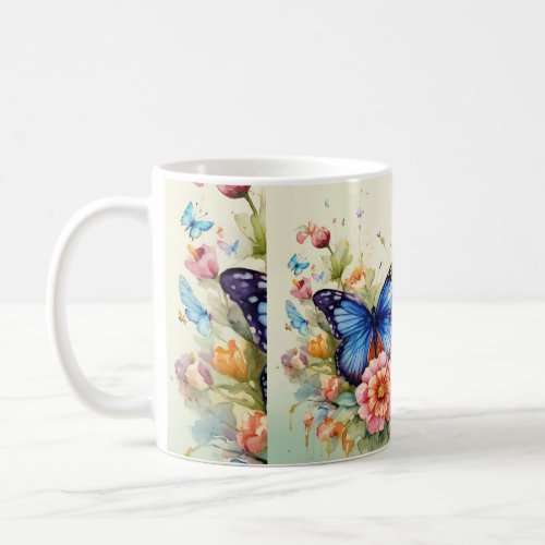 Fluttering Artistry Watercolor Butterfly  Coffee Mug