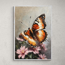 Fluttering Beauty: Butterfly on a Flower Painting