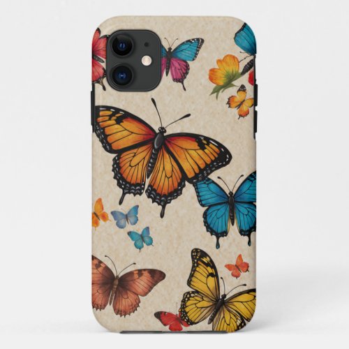 Fluttering Beauty Cartoon Butterfly iPhone Cover