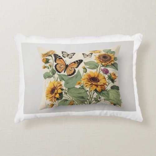 Fluttering Beauty Sunflower Serenade Accent Pillow