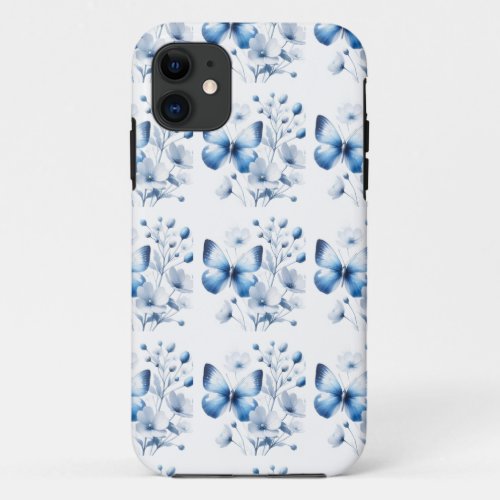 Fluttering Blooms Flower and Butterfly  iPhone 11 Case