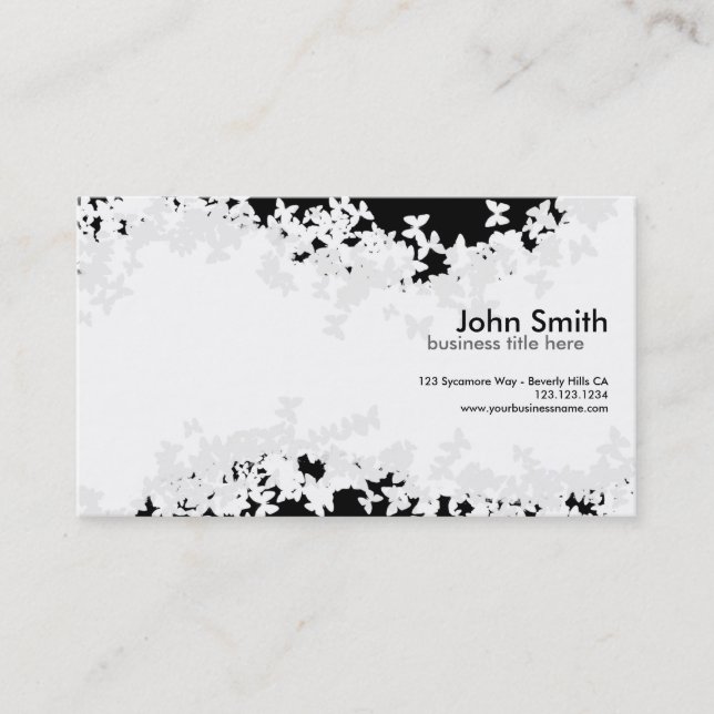 Fluttering Butterflies Layout Business Card (Front)