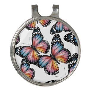 Fluttering Butterflies Pattern Golf Hat Clip