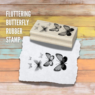 Fluttering Butterfly Rubber Stamp