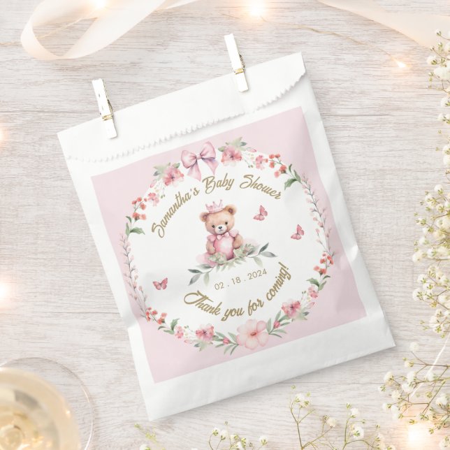 Fluttering Delights: Blooms & Butterflies Baby Favor Bag (Clipped)