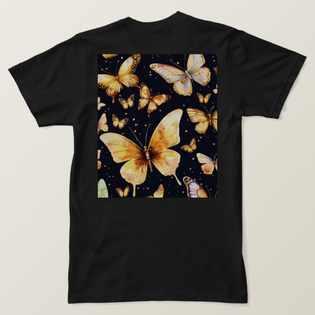 "fluttering dreams: butterfly graphic t-shirt" T-Shirt (Design Back)