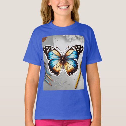 Fluttering Dreams Watercolor Butterfly Delight T_Shirt