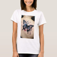 Fluttering Dreams: Watercolor Butterfly T-Shirt De