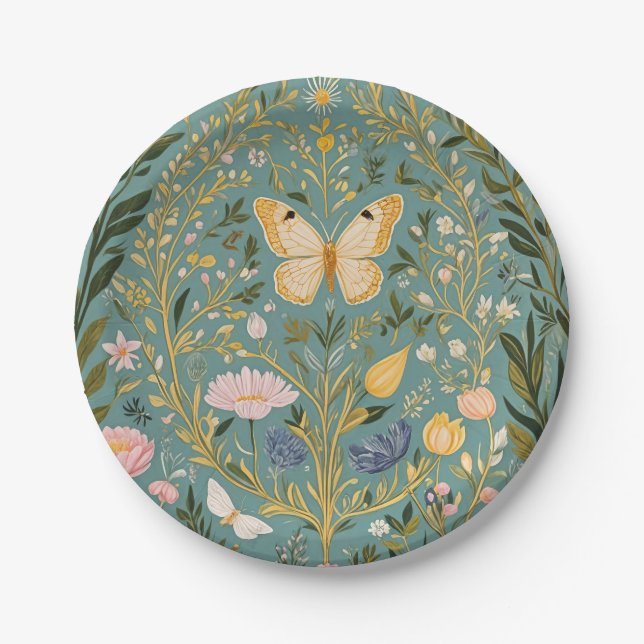 Fluttering Dreamscape Paper Plates (Front)
