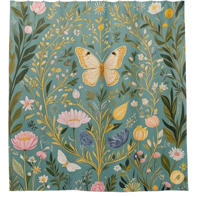 Fluttering Dreamscape Shower Curtain (Front)