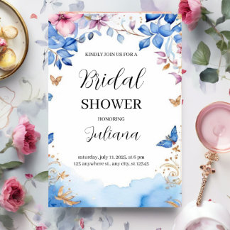 Fluttering Elegance: A Butterfly Bridal Shower Invitation