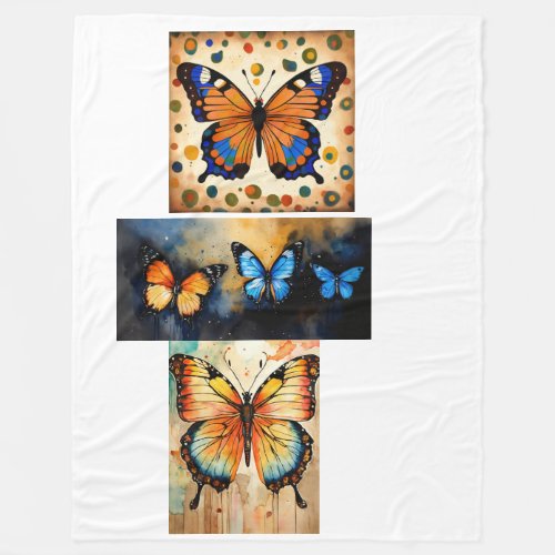 Fluttering Elegance Butterfly Blanket Fleece Blanket