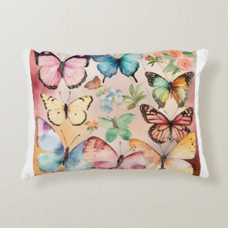 "Fluttering Elegance: Butterfly Design Decorative Accent Pillow