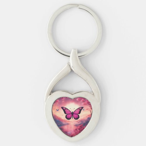 Fluttering Elegance Butterfly Design Keychain Keychain