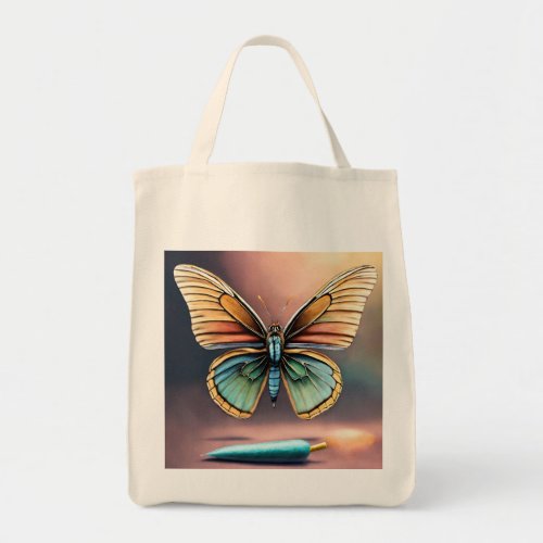 Fluttering Elegance Butterfly Print Tote Bag