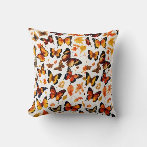 Fluttering Elegance Butterfly Printed Pillows Throw Pillow