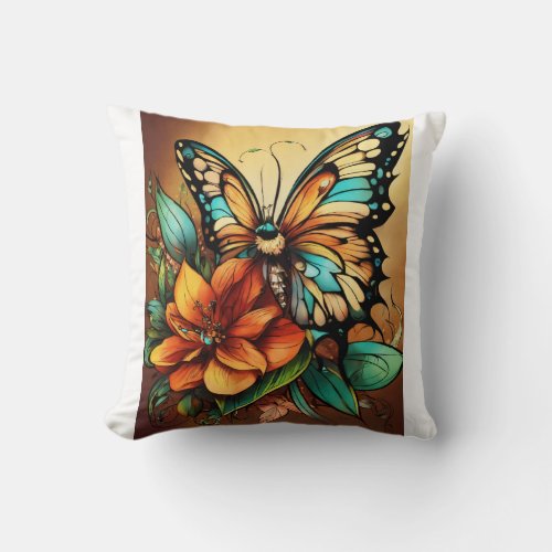 Fluttering Elegance Butterfly Wing Pillow Design