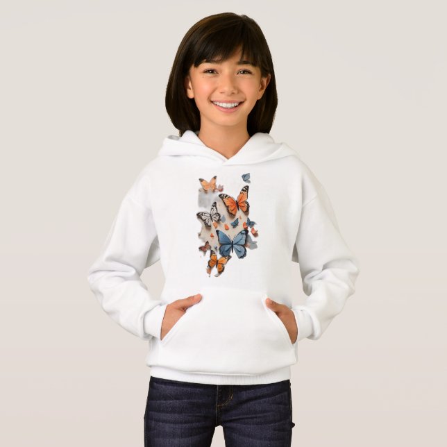 Fluttering Elegance Collection: Butterfly-Inspired Hoodie (Front Full)