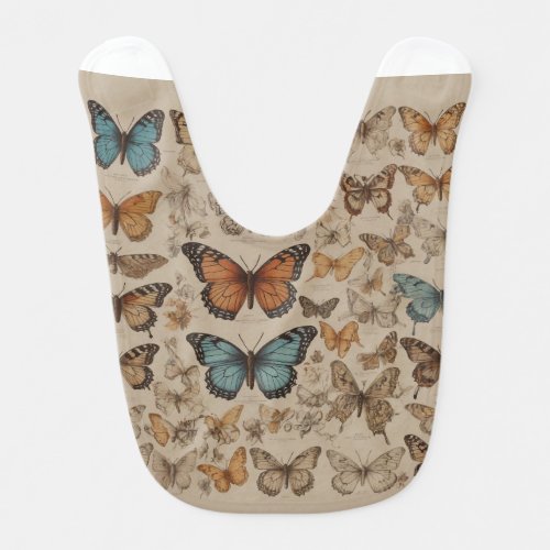 Fluttering Elegance Collection Scientific Butterf Baby Bib