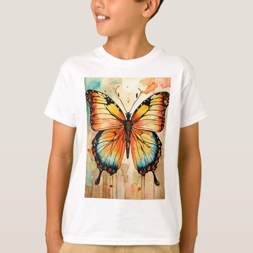 Fluttering Elegance Collection Watercolor Butterf T_Shirt