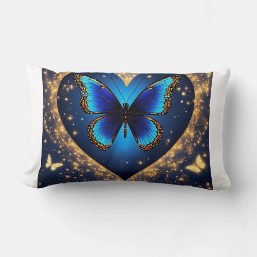 Fluttering Elegance Enchanting Butterfly Design P Lumbar Pillow