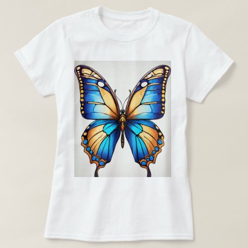 Fluttering Elegance Womens Butterfly Printed T_S T_Shirt