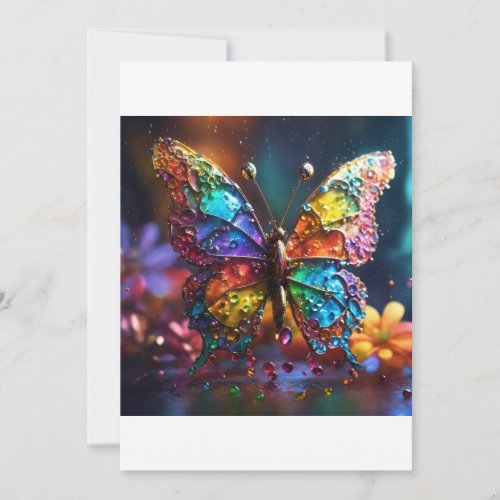Fluttering Fantasies Abstract Butterfly T_Shirt D Thank You Card