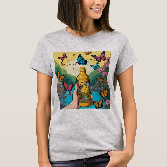 Fluttering Flora: Nature-Inspired T-Shirt Designs (Front)