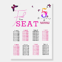 Fluttering Fun find your seat sign