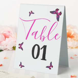 Fluttering Fun table number Tent