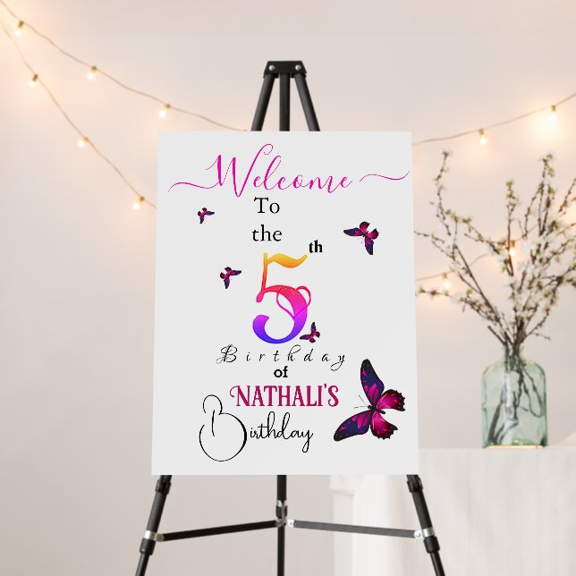 Fluttering Fun Welcome sign (In Situ (Stand))