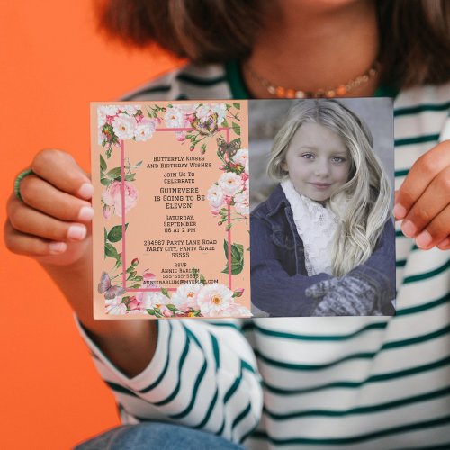  Fluttering Garden Wings Birthday Invite