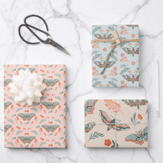 Fluttering Moments: Moth Magic Wrapping Paper Sheets