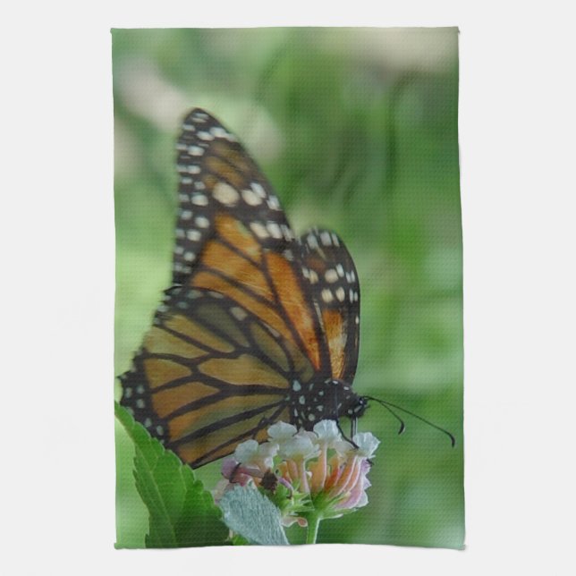 Fluttering Monarch Butterfly Kitchen Towel (Vertical)