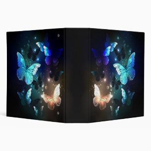 Fluttering Night Butterfly 3 Ring Binder
