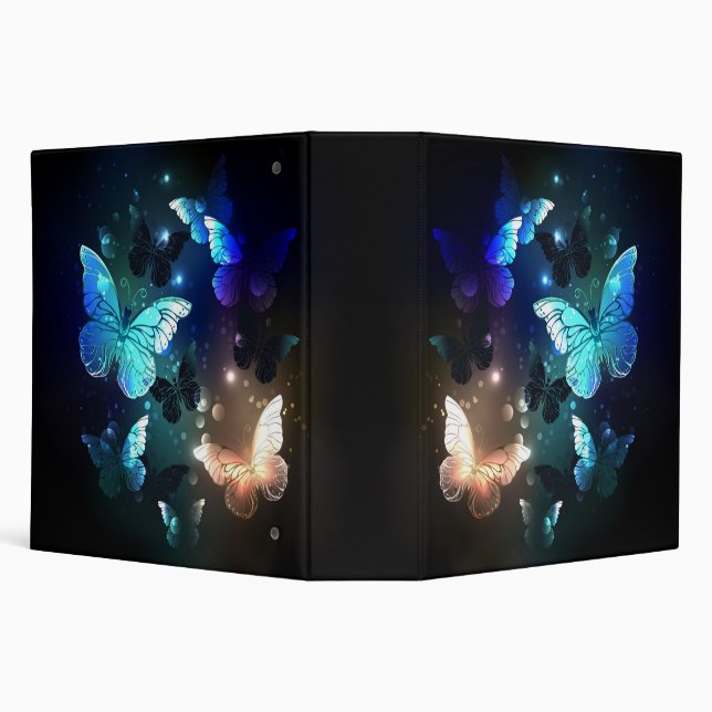 Fluttering Night Butterfly 3 Ring Binder (Background)