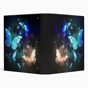 Fluttering Night Butterfly 3 Ring Binder