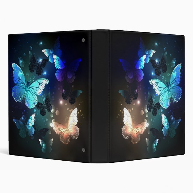Fluttering Night Butterfly 3 Ring Binder (Background)