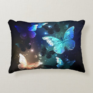 Fluttering Night Butterfly Accent Pillow