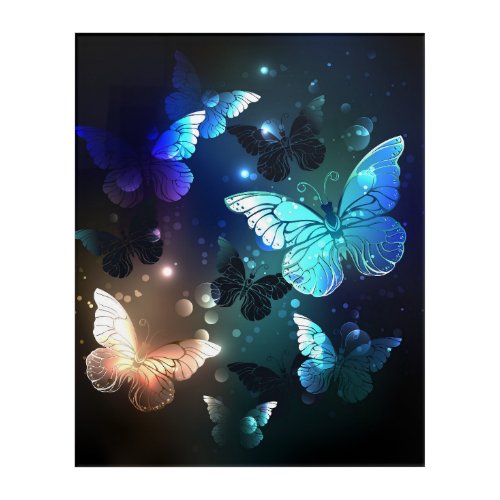 Fluttering Night Butterfly Acrylic Print