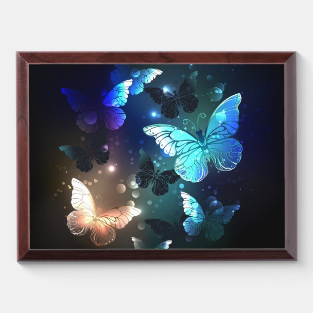 Fluttering Night Butterfly Award Plaque (Horizontal)
