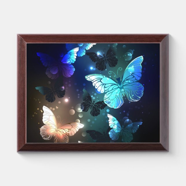Fluttering Night Butterfly Award Plaque (Horizontal)