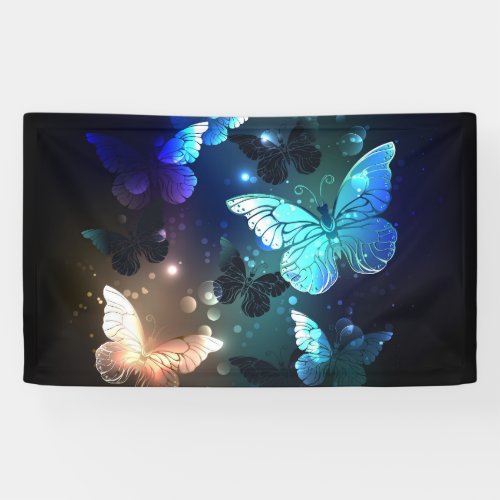 Fluttering Night Butterfly Banner