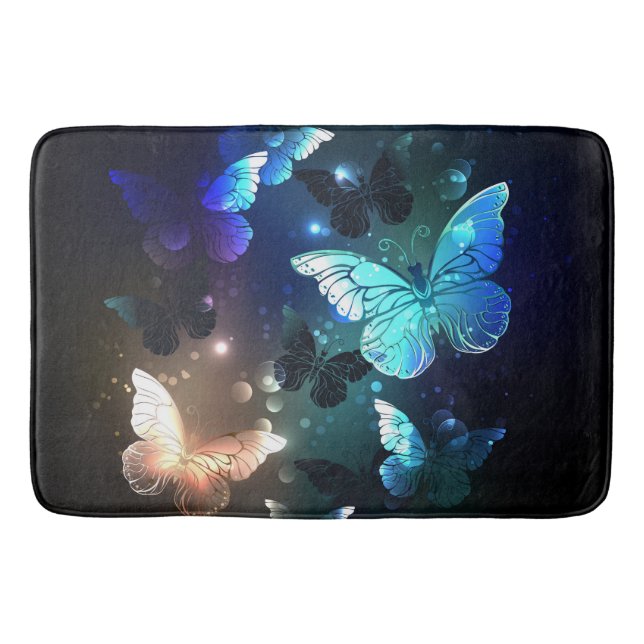 Fluttering Night Butterfly Bath Mat (Front)