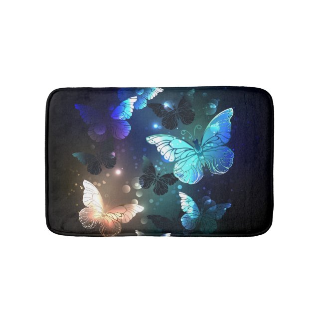 Fluttering Night Butterfly Bath Mat (Front)