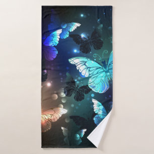 Fluttering Night Butterfly Bath Towel