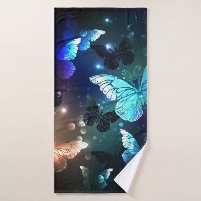 Fluttering Night Butterfly Bath Towel (Bath Towel)