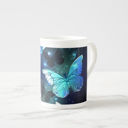 Fluttering Night Butterfly Bone China Mug